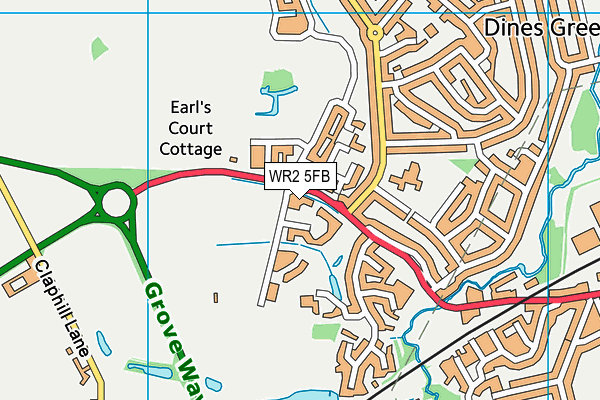 WR2 5FB map - OS VectorMap District (Ordnance Survey)