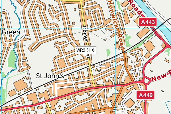 WR2 5HX map - OS VectorMap District (Ordnance Survey) WR2 5HX map - OS VectorMap District (Ordnance Survey)