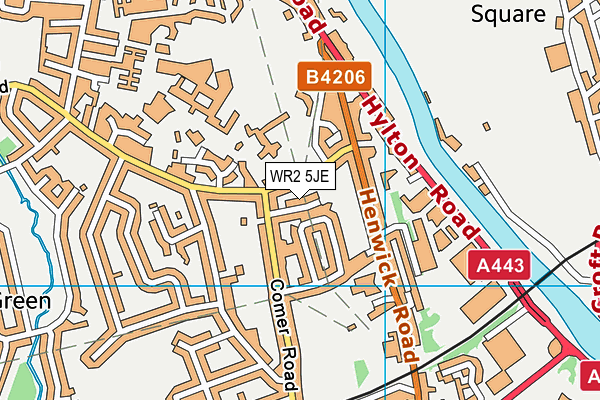 WR2 5JE map - OS VectorMap District (Ordnance Survey) WR2 5JE map - OS VectorMap District (Ordnance Survey)