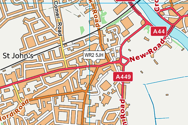 WR2 5JH map - OS VectorMap District (Ordnance Survey) WR2 5JH map - OS VectorMap District (Ordnance Survey)