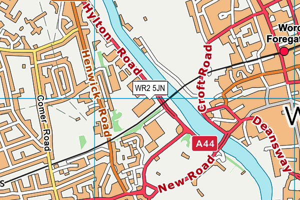 WR2 5JN map - OS VectorMap District (Ordnance Survey) WR2 5JN map - OS VectorMap District (Ordnance Survey)