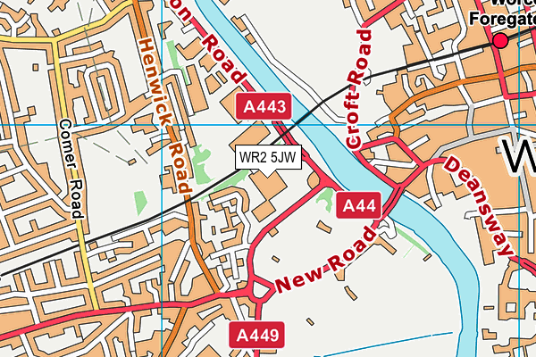 WR2 5JW map - OS VectorMap District (Ordnance Survey) WR2 5JW map - OS VectorMap District (Ordnance Survey)