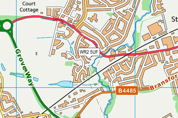 WR2 5UF map - OS VectorMap District (Ordnance Survey) WR2 5UF map - OS VectorMap District (Ordnance Survey)