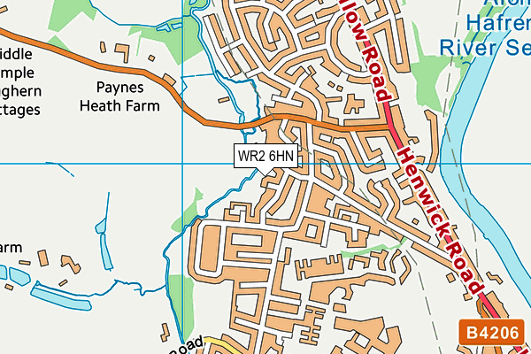 WR2 6HN map - OS VectorMap District (Ordnance Survey)
