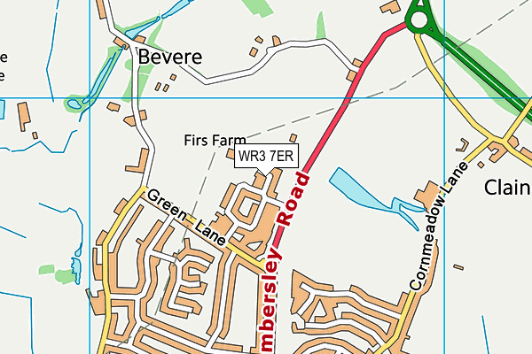 WR3 7ER map - OS VectorMap District (Ordnance Survey) WR3 7ER map - OS VectorMap District (Ordnance Survey)