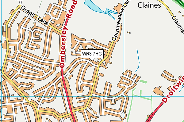 WR3 7HG map - OS VectorMap District (Ordnance Survey) WR3 7HG map - OS VectorMap District (Ordnance Survey)