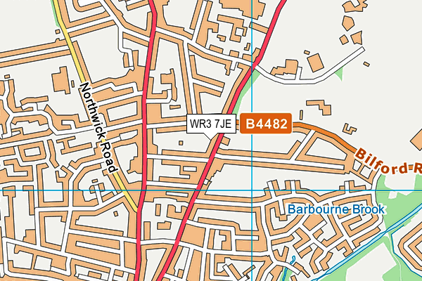 WR3 7JE map - OS VectorMap District (Ordnance Survey)