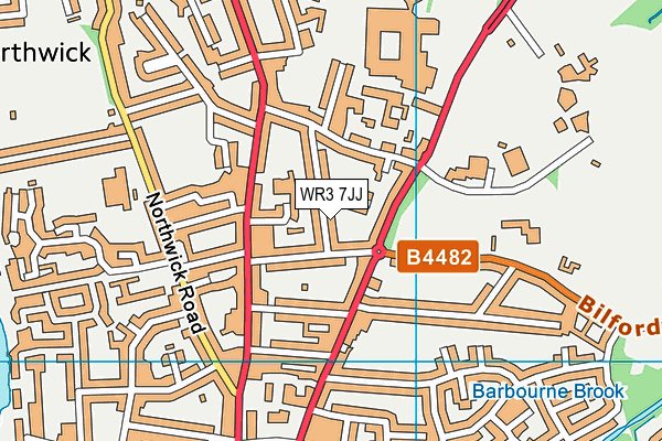 WR3 7JJ map - OS VectorMap District (Ordnance Survey) WR3 7JJ map - OS VectorMap District (Ordnance Survey)