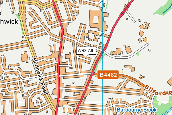 WR3 7JL map - OS VectorMap District (Ordnance Survey) WR3 7JL map - OS VectorMap District (Ordnance Survey)