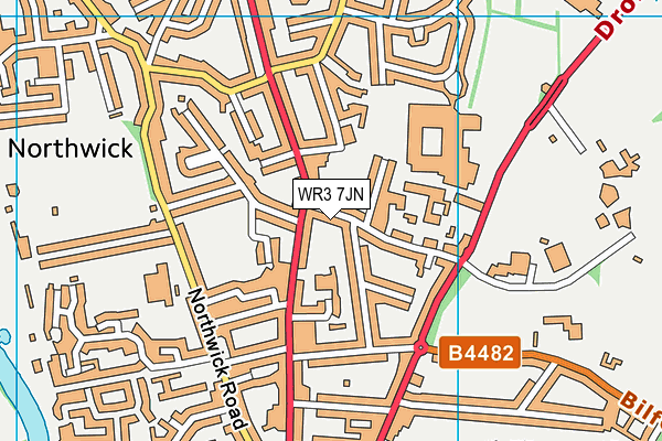 WR3 7JN map - OS VectorMap District (Ordnance Survey) WR3 7JN map - OS VectorMap District (Ordnance Survey)