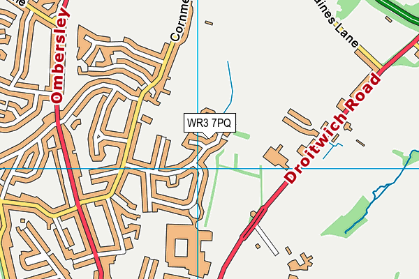 WR3 7PQ map - OS VectorMap District (Ordnance Survey) WR3 7PQ map - OS VectorMap District (Ordnance Survey)