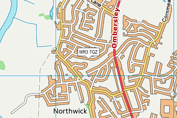 WR3 7QZ map - OS VectorMap District (Ordnance Survey)