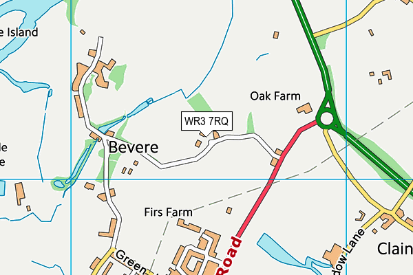 WR3 7RQ map - OS VectorMap District (Ordnance Survey) WR3 7RQ map - OS VectorMap District (Ordnance Survey)