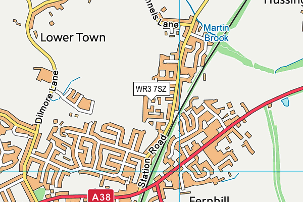 WR3 7SZ map - OS VectorMap District (Ordnance Survey)