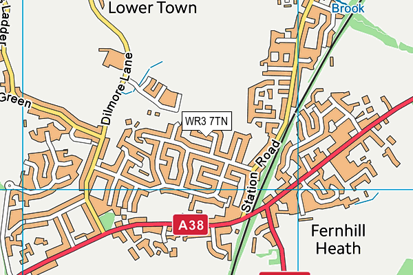 WR3 7TN map - OS VectorMap District (Ordnance Survey) WR3 7TN map - OS VectorMap District (Ordnance Survey)