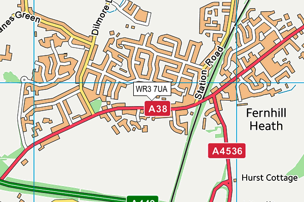WR3 7UA map - OS VectorMap District (Ordnance Survey) WR3 7UA map - OS VectorMap District (Ordnance Survey)