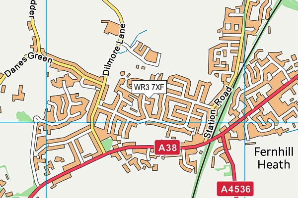 WR3 7XF map - OS VectorMap District (Ordnance Survey) WR3 7XF map - OS VectorMap District (Ordnance Survey)
