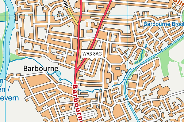 WR3 8AG map - OS VectorMap District (Ordnance Survey) WR3 8AG map - OS VectorMap District (Ordnance Survey)
