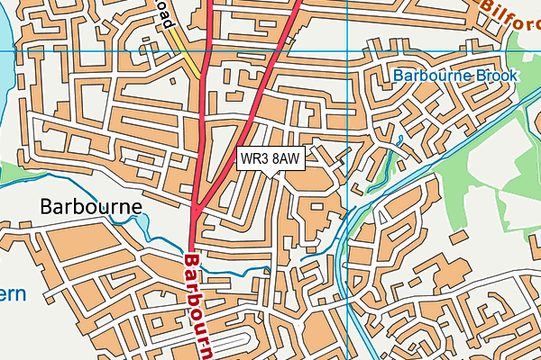 WR3 8AW map - OS VectorMap District (Ordnance Survey) WR3 8AW map - OS VectorMap District (Ordnance Survey)