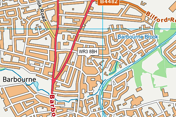 WR3 8BH map - OS VectorMap District (Ordnance Survey) WR3 8BH map - OS VectorMap District (Ordnance Survey)