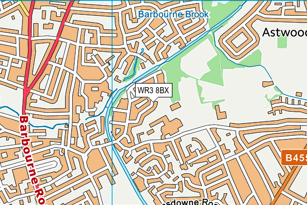 WR3 8BX map - OS VectorMap District (Ordnance Survey) WR3 8BX map - OS VectorMap District (Ordnance Survey)