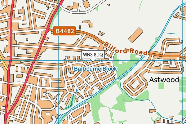 WR3 8DQ map - OS VectorMap District (Ordnance Survey)