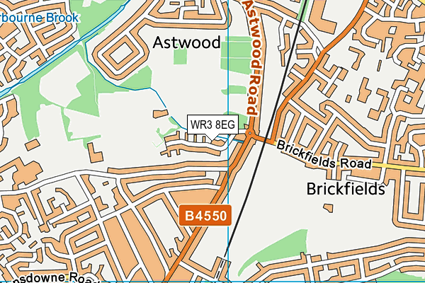 WR3 8EG map - OS VectorMap District (Ordnance Survey)
