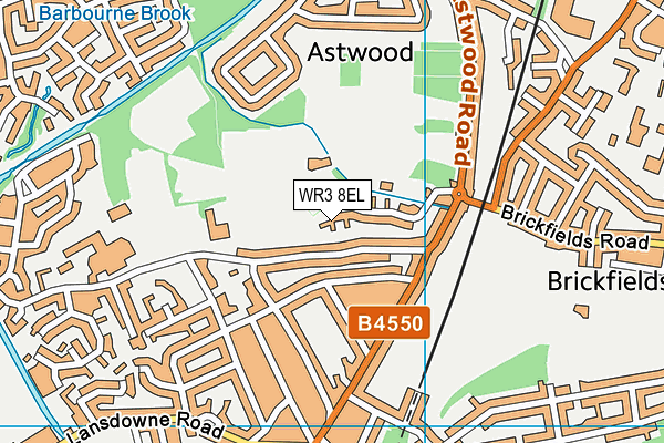 WR3 8EL map - OS VectorMap District (Ordnance Survey)
