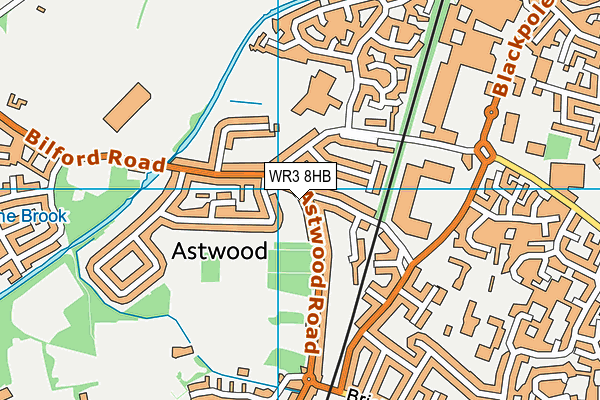WR3 8HB map - OS VectorMap District (Ordnance Survey) WR3 8HB map - OS VectorMap District (Ordnance Survey)