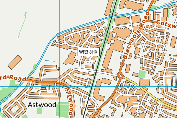 WR3 8HX map - OS VectorMap District (Ordnance Survey)