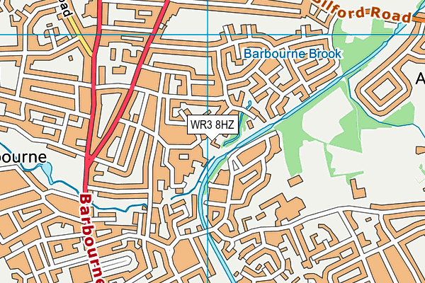 WR3 8HZ map - OS VectorMap District (Ordnance Survey) WR3 8HZ map - OS VectorMap District (Ordnance Survey)