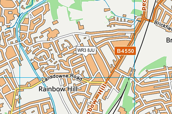 WR3 8JU map - OS VectorMap District (Ordnance Survey)