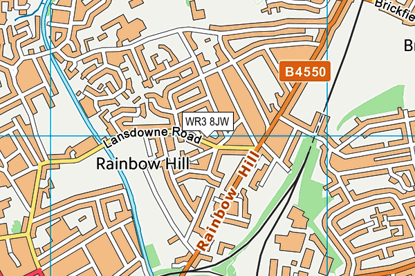 WR3 8JW map - OS VectorMap District (Ordnance Survey)