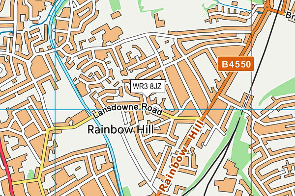 WR3 8JZ map - OS VectorMap District (Ordnance Survey) WR3 8JZ map - OS VectorMap District (Ordnance Survey)