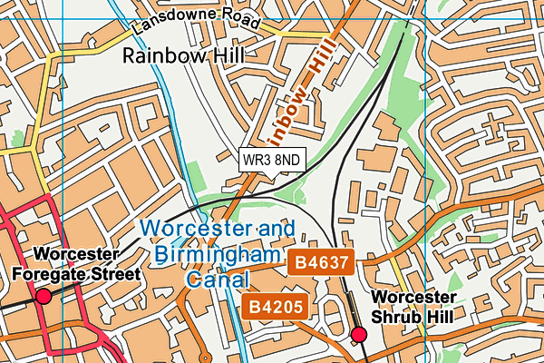 WR3 8ND map - OS VectorMap District (Ordnance Survey) WR3 8ND map - OS VectorMap District (Ordnance Survey)