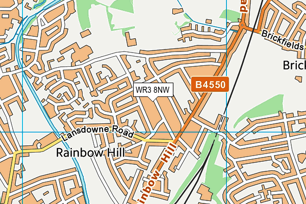 WR3 8NW map - OS VectorMap District (Ordnance Survey) WR3 8NW map - OS VectorMap District (Ordnance Survey)
