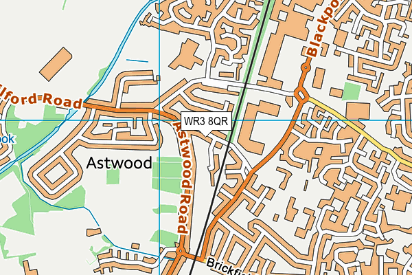 WR3 8QR map - OS VectorMap District (Ordnance Survey) WR3 8QR map - OS VectorMap District (Ordnance Survey)