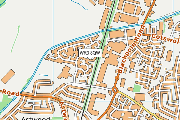 WR3 8QW map - OS VectorMap District (Ordnance Survey) WR3 8QW map - OS VectorMap District (Ordnance Survey)