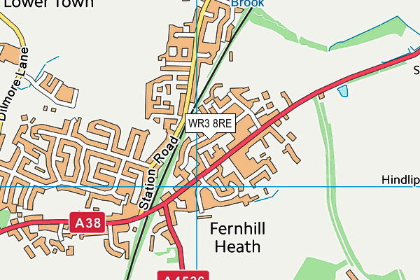 WR3 8RE map - OS VectorMap District (Ordnance Survey) WR3 8RE map - OS VectorMap District (Ordnance Survey)