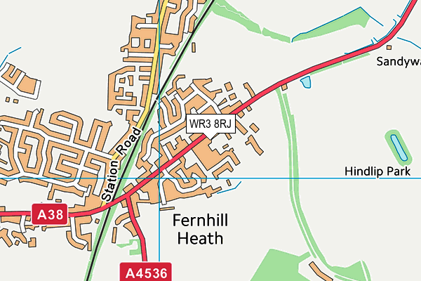 WR3 8RJ map - OS VectorMap District (Ordnance Survey) WR3 8RJ map - OS VectorMap District (Ordnance Survey)