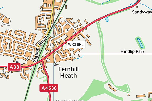 WR3 8RL map - OS VectorMap District (Ordnance Survey) WR3 8RL map - OS VectorMap District (Ordnance Survey)