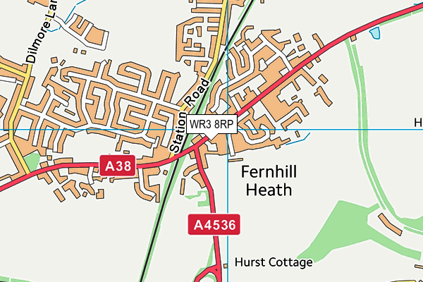 WR3 8RP map - OS VectorMap District (Ordnance Survey) WR3 8RP map - OS VectorMap District (Ordnance Survey)