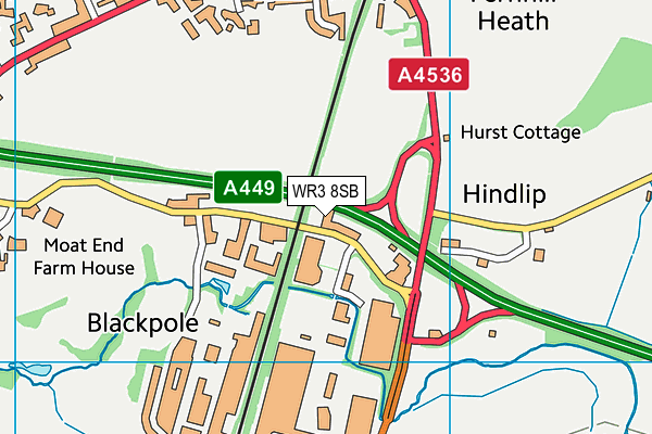 WR3 8SB map - OS VectorMap District (Ordnance Survey) WR3 8SB map - OS VectorMap District (Ordnance Survey)