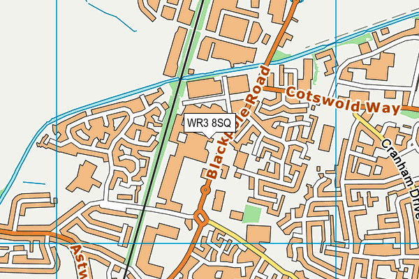 WR3 8SQ map - OS VectorMap District (Ordnance Survey) WR3 8SQ map - OS VectorMap District (Ordnance Survey)