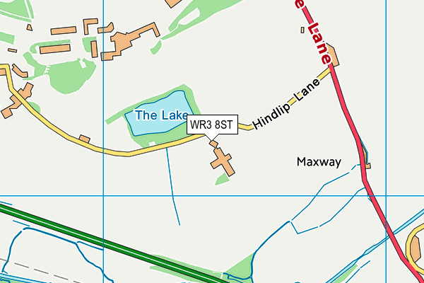 WR3 8ST map - OS VectorMap District (Ordnance Survey)