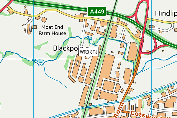 WR3 8TJ map - OS VectorMap District (Ordnance Survey) WR3 8TJ map - OS VectorMap District (Ordnance Survey)