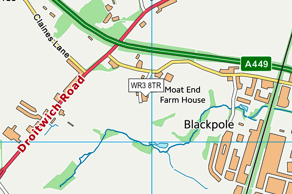 WR3 8TR map - OS VectorMap District (Ordnance Survey) WR3 8TR map - OS VectorMap District (Ordnance Survey)