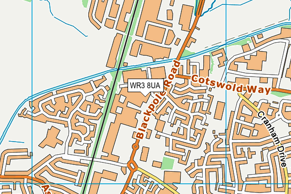 WR3 8UA map - OS VectorMap District (Ordnance Survey) WR3 8UA map - OS VectorMap District (Ordnance Survey)