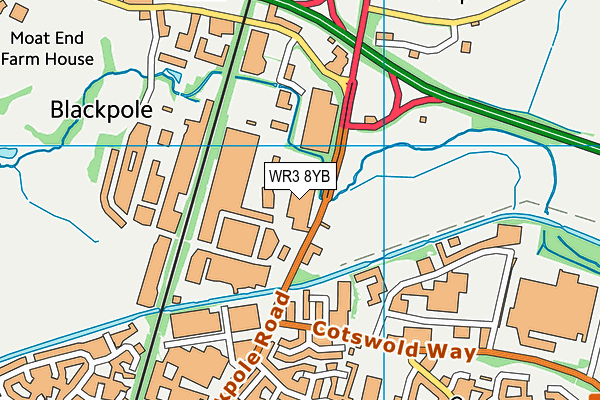 WR3 8YB map - OS VectorMap District (Ordnance Survey) WR3 8YB map - OS VectorMap District (Ordnance Survey)