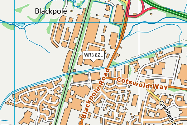 WR3 8ZL map - OS VectorMap District (Ordnance Survey) WR3 8ZL map - OS VectorMap District (Ordnance Survey)